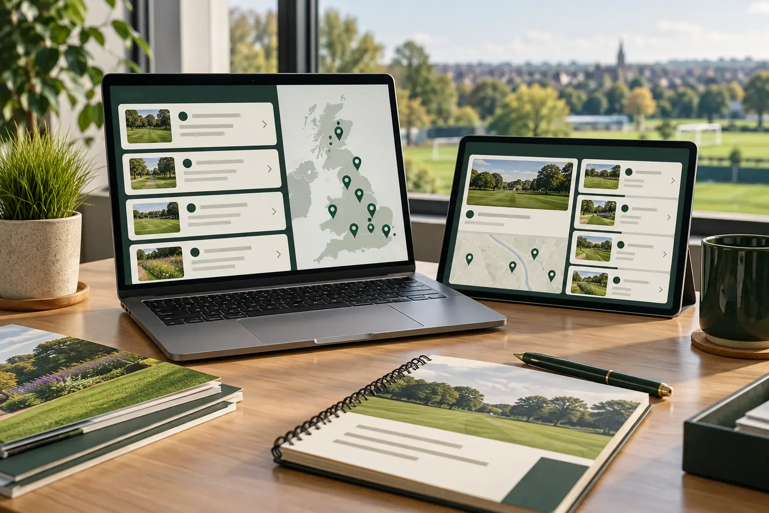 Dashboard used to search UK grounds opportunities